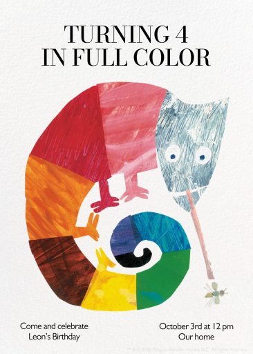 Colorful Chameleon Invitation