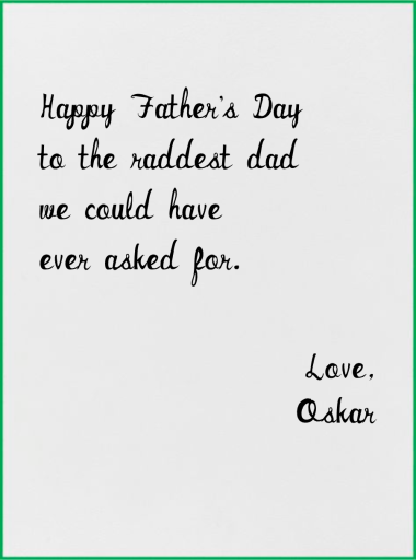 Vampire Son - Father's Day Card by Mr. Boddington's Studio - Back