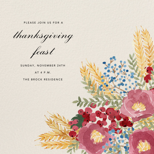 Harvest Bouquet (Invite) - Thanksgiving Invitation by Paperless Post
