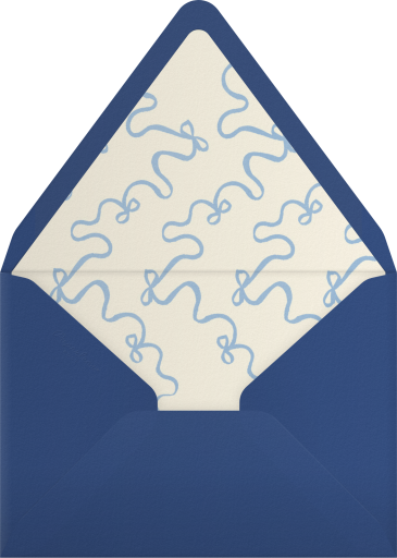 Coffee and Blue Bow Invitation Envelope
