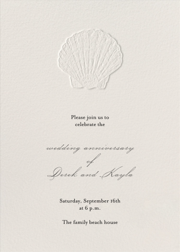 Embossed Shell - Celebration Invitation by Emily Baird