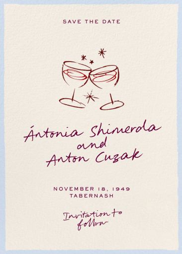 Time to Toast - Save the Date by Pulp Templates Co.