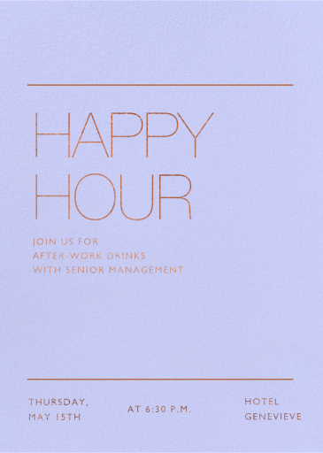 Lined Up - Happy Hour Invitation by Paperless Post