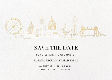 City Skyline View - Save the Date by Paperless Post