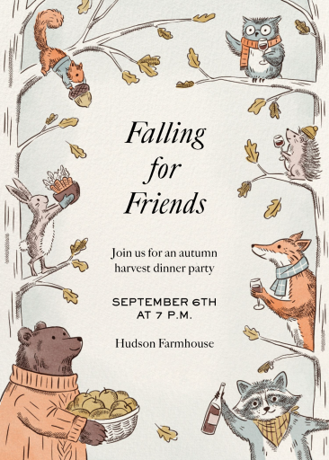 Autumn Forest Animals Invitation