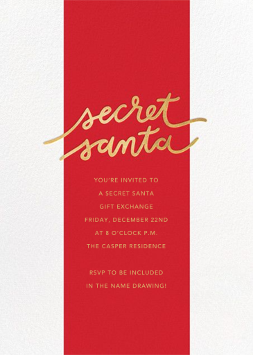 Santa Stripe - Christmas Party Invitation by Sugar Paper