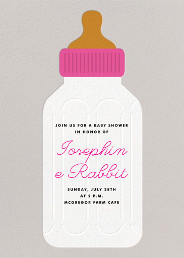 Baby Bottle - Baby Shower Invitation by The Indigo Bunting