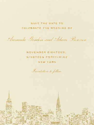 City Lights I (Save the Date) - Invitation by kate spade new york