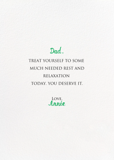 Toucan Nest Dad Fathers Day Card - Back