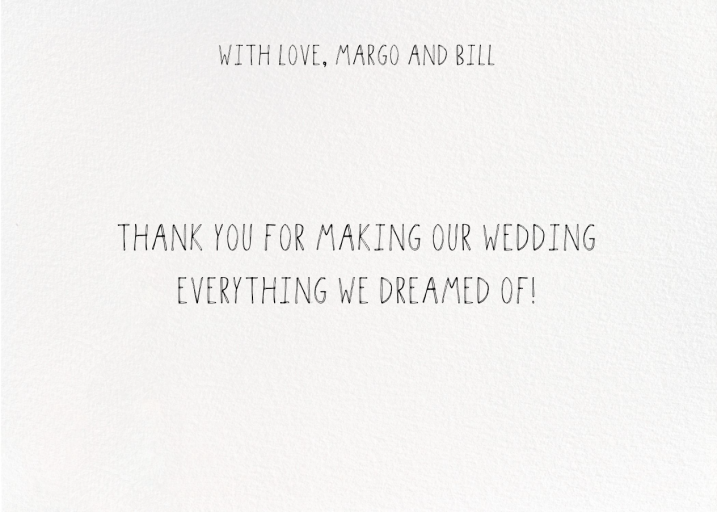 Double Hand Drawn Bordered - Thank You Card by Linda and Harriett - Back