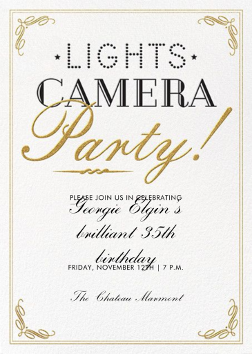 Lights, Camera, Party - Birthday Invitation by Crate & Barrel