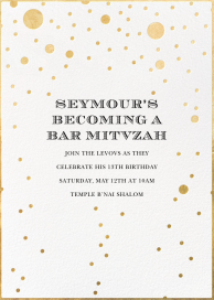 Gold Bubbles - Bar & Bat Mitzvah Invitation by kate spade new york