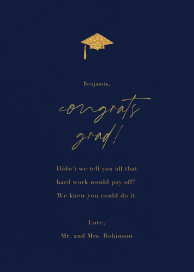 Navy - Graduation Card by Paperless Post