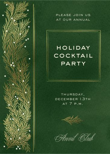 Fir Trim - Holiday Party Invitation by Paperless Post