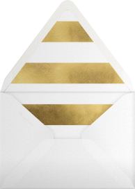 Sobre para invitaciones con rayas doradas y blancas