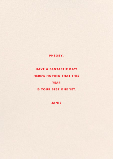 Queen of Diamonds (Danielle Kroll) - Birthday Card by Red Cap Cards - Back