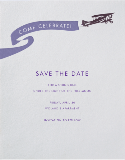 Biplane - Save the Date by Paperless Post