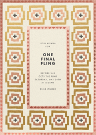 Geometric Patterned Border - Bachelorette Party Invitation by Jungalow