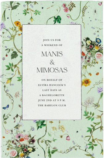 Celestial Flowers - Bachelorette Party Invitation by Stephanie Fishwick