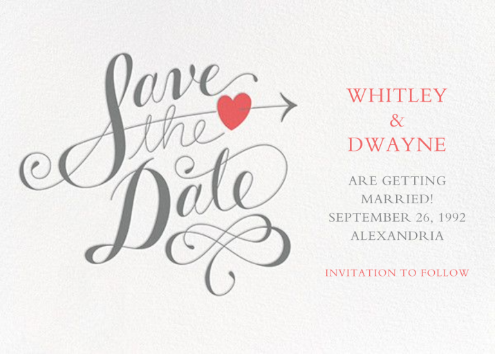Script Heart - Save the Date by Paperless Post