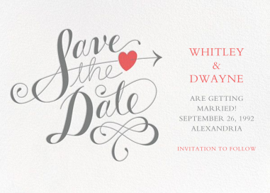 Script Heart - Save the Date by Paperless Post