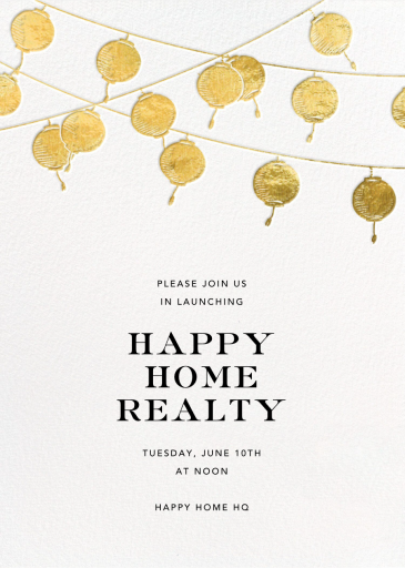 Golden String Lanterns by Paperless Post