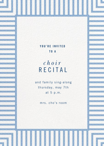 Seersucker Stripe - Recital Invitation by kate spade new york