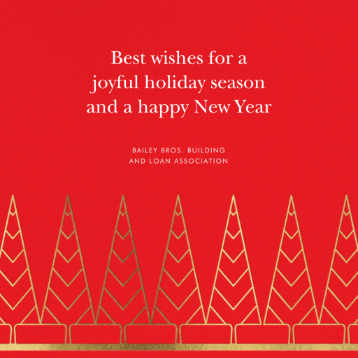 Deco Trees (Square) - Business Holiday Card by kate spade new york