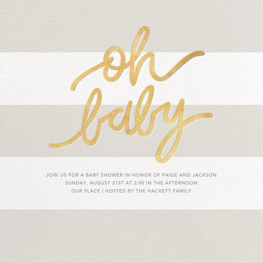 Oh Baby - Celebration Invitation by Sugar Paper