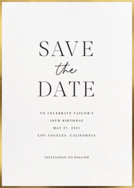 Vintage Thin Gold Border Frame - Save the Date by Sugar Paper
