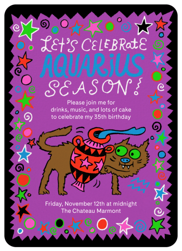 Zodiac Doodles - Birthday Invitation by Gentle Thrills