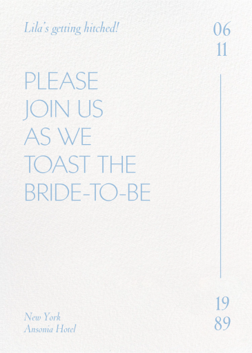 Linear Time - Bridal Shower Invitation by Paperless Post