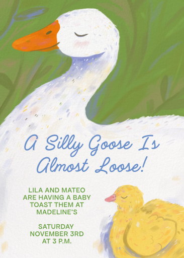 Silly Goose Baby Shower Invitation