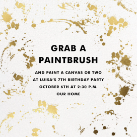 Gold Paint Splatter Invitation