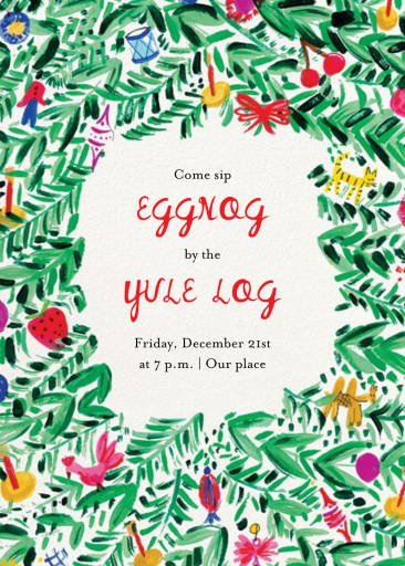 Charming Wreath - Christmas Party Invitation by Mr. Boddington's Studio