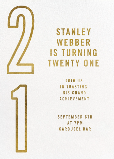 Time Flies - 21st Birthday Invitation by Paperless Post - Back