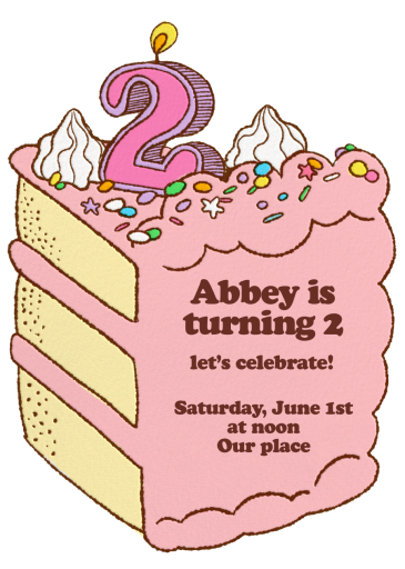 Birthday Cake Slice - Birthday Invitation by Hello!Lucky