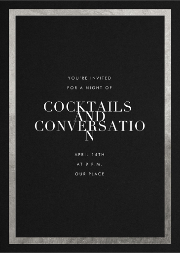 Simple Gold Border - Cocktail Party Invitation by Paperless Post