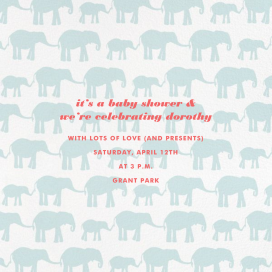 Elephants - Baby Shower Invitation by Linda and Harriett