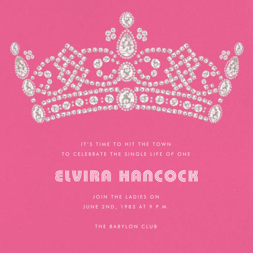Tiara - Bachelorette Party Invitation by Paperless Post