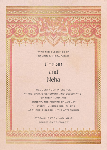 Golden Paisley - Invitation by Paperless Post