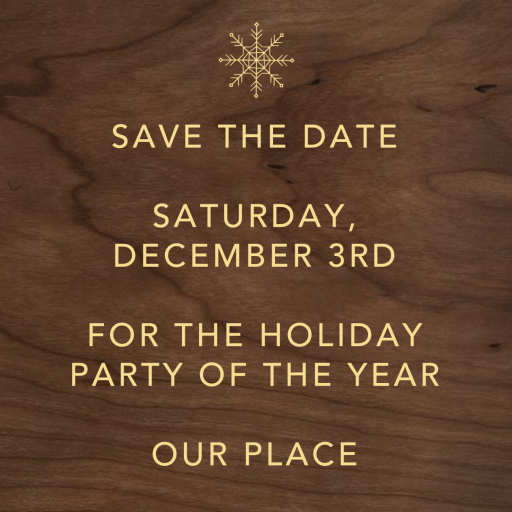 Wood Grain Dark - Holiday Save the Date by Paperless Post