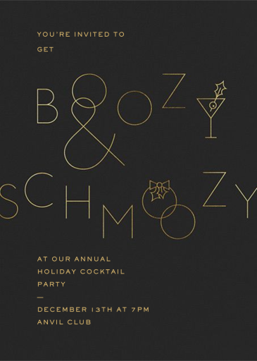 Boozy and Schmoozy - Corporate Holiday Party Invitation by Paperless Post