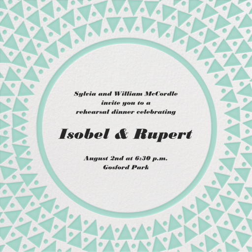 Radial Triangles - Rehearsal Dinner Invitation by Paperless Post