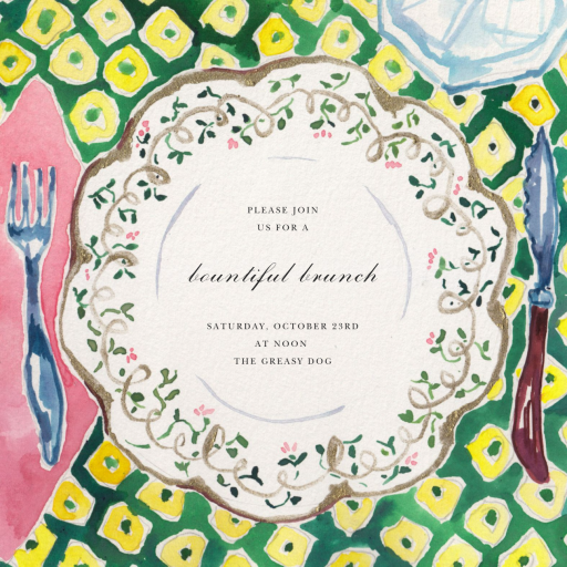 Countryhouse China - Brunch Invitation by Happy Menocal