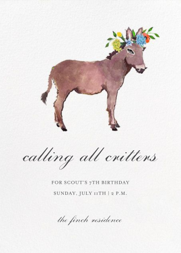 Donkey in the Meadow - Invitation by Happy Menocal