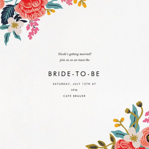 Birch Monarch (Square Photo) - Bridal Shower Invitation by Rifle Paper Co. - Back