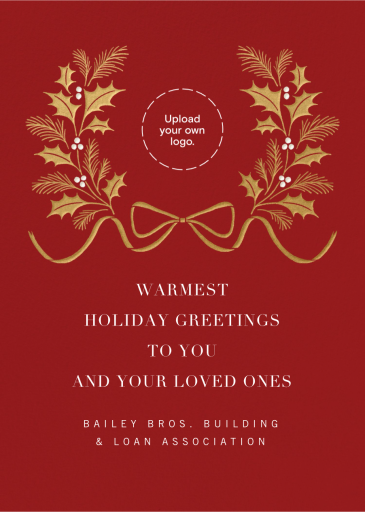 Holly Laurel - Business Holiday Card by Paperless Post