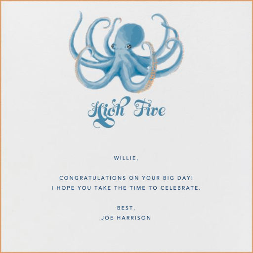Octopus High Five - Greeting Card by Paperless Post