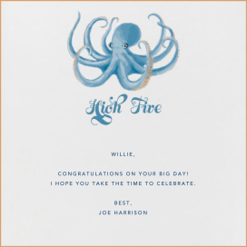 Octopus High Five by Paperless Post